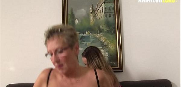  REIFE SWINGER - Erna Sandra B. - German Couple Invite The GILF Nextdoor For Some Hardcore Fun